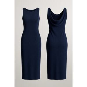 VTG Scott McClintock Women’s NavyBlueSparkle Cowl Back EveningFormal DressSize14